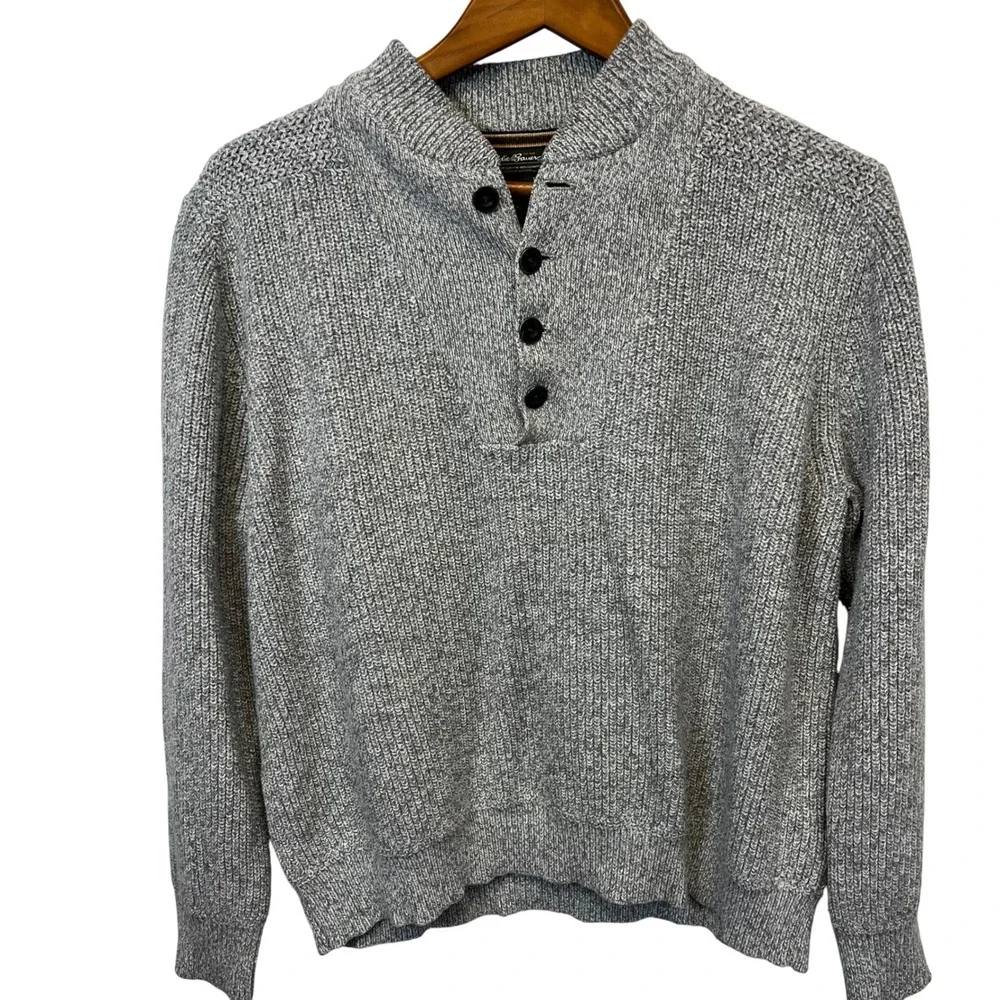 Eddie Bauer Mens Cotton Blend Chunky Sweater Sz L‎ Bloke Academia Core Preppy